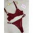 Bordo Dantel Detaylı Bra Set