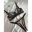 Siyah Floral Bralet Takımı
