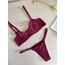 Bordo Transparan Bralet Takımı
