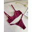 Bordo Transparan Bralet Takımı