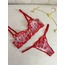 Kırmızı Kalp Desenli Bralet Takımı