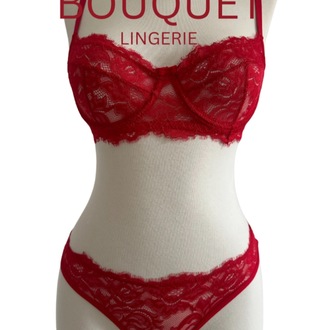 Kırmızı Dantel Detaylı Bralet Takımı 
