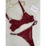 Bordo Dantel Detaylı Bra Set