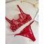 Kırmızı Desenli Bralet Takımı