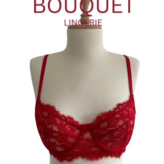 Kırmızı Dantel Detaylı Bralet Takımı 
