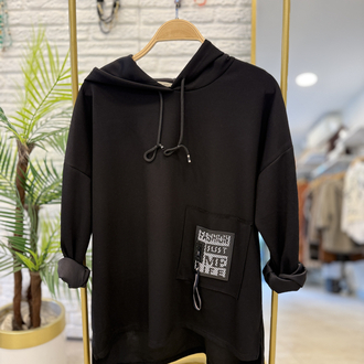 Scuba Kumaş Kapüşonlu İthal Spor Sweatshirt