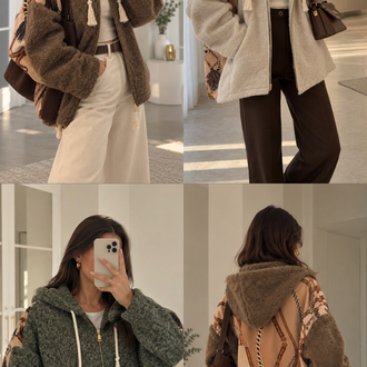Sırtı Zincir Desen Kırçıllı Oversize İtalyan Hırka