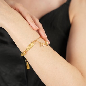Brambuta Enuma Bileklik Gold - Beyaz