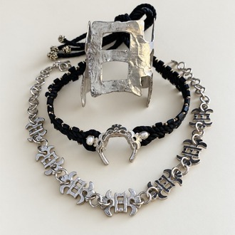 Brambuta Okheia Choker Siyah - Gümüş