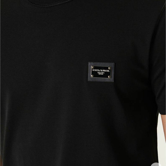 Dolce&Gabbana Siyah Metal Logo T-Shirt