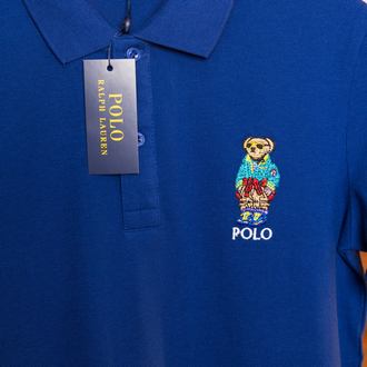 Ralph Laurn Ayıcık Nakışlı Mavi Polo Yaka T-Shirt