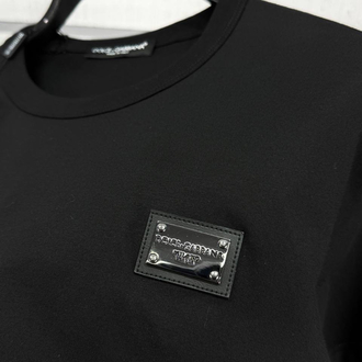 Dolce&Gabbana Siyah Metal Logo T-Shirt