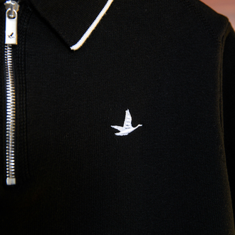 Bmn Club Siyah Half Zip Triko