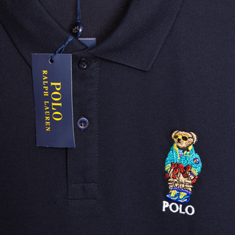 Ralph Laurn Ayıcık Nakışlı Lacivert Polo Yaka T-Shirt