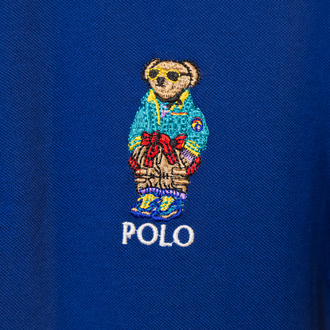 Ralph Laurn Ayıcık Nakışlı Mavi Polo Yaka T-Shirt