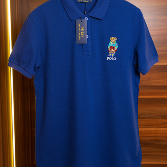 Ralph Laurn Ayıcık Nakışlı Mavi Polo Yaka T-Shirt