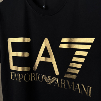 Emporio Armani Ea7 Baskılı Siyah T-Shirt