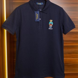 Ralph Laurn Ayıcık Nakışlı Lacivert Polo Yaka T-Shirt