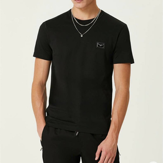 Dolce&Gabbana Siyah Metal Logo T-Shirt