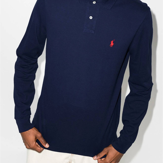Ralph Laurn Uzun Kollu Lacivert Polo Yaka T-Shirt