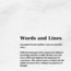 Words and Lines- POSTER (Kaliteli baskı)