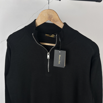M.Dutti yarım fermuar siyah triko sweat