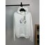 Marka-geniş kalıp-oversıze unisex beyaz hoodie