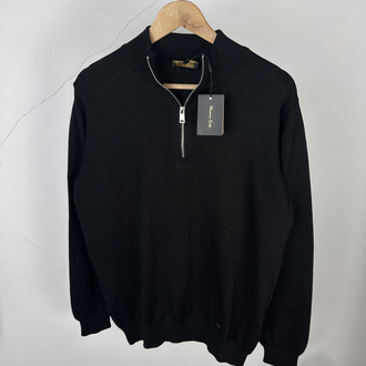 M.Dutti yarım fermuar siyah triko sweat
