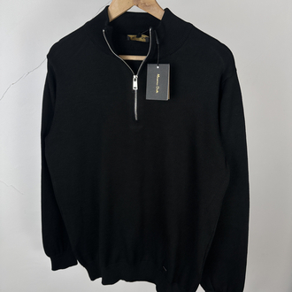 M.Dutti yarım fermuar siyah triko sweat