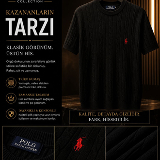 Ralph Lauren Siyah Triko Premium Tişört