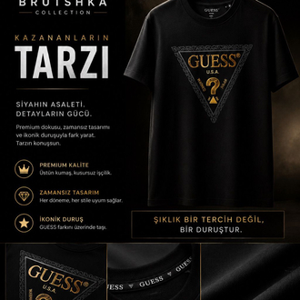 Altın Baskılı Siyah Guess