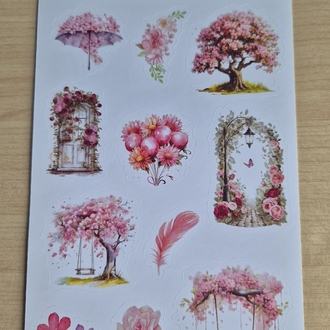 Pembe Sticker Sayfası
