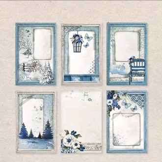 6 Sayfa Mavi Scrapbook