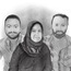 Aile Karakalem Resim - Duvar Çerçeveli