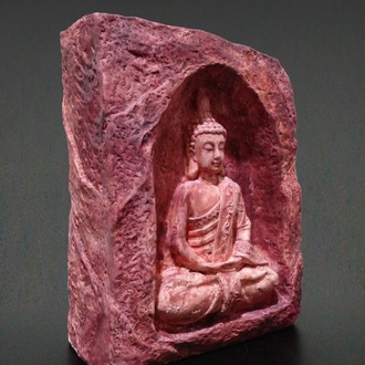 Lotus Pozisyonunda Meditasyon Yapan Buddha Mumluk