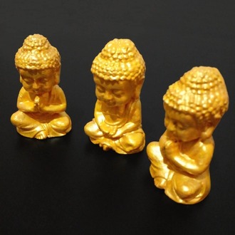 Altın Renkli 3’lü Küçük Buda Seti