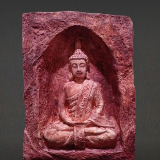 Lotus Pozisyonunda Meditasyon Yapan Buddha Mumluk