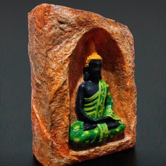 Lotus Pozisyonunda Meditasyon Yapan Buda Mumluk