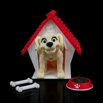 Köpek Kulübesi Figür Seti | 3D Dekoratif Köpek Heykeli + Mama & Kemik Aksesuarları