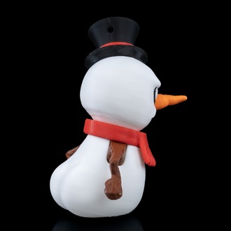 3D Baskı Kardan Adam Yılbaşı Süsü ☃️ | El Yapımı Şapkalı Figür