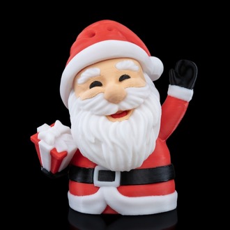 3D Baskı Noel Baba Yılbaşı Süsü | El Yapımı Hediye Tutan Figür