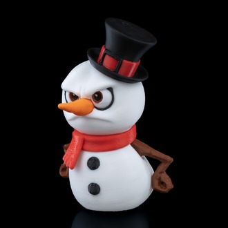 3D Baskı Kardan Adam Yılbaşı Süsü ☃️ | El Yapımı Şapkalı Figür