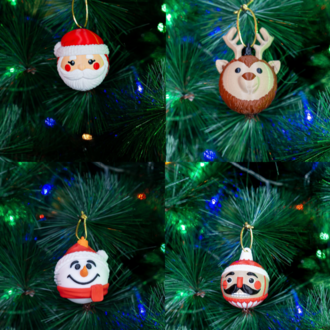 4 Parça Yılbaşı Classic Mini ☃️ | Noel Baba, Kardan Adam, Geyik, Nuts