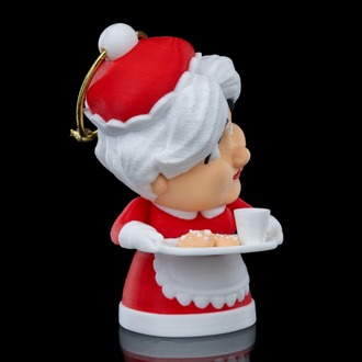 3D Baskı Mrs. Claus (Noel Anne) Yılbaşı Süsü | El Yapımı Klasik Noel Figürü