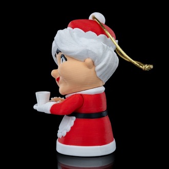 3D Baskı Mrs. Claus (Noel Anne) Yılbaşı Süsü | El Yapımı Klasik Noel Figürü