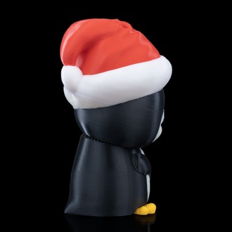3D Baskı Penguen Yılbaşı Süsü | El Yapımı Noel Şapkalı Figür