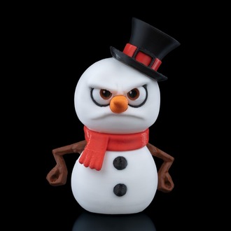 3D Baskı Kardan Adam Yılbaşı Süsü ☃️ | El Yapımı Şapkalı Figür