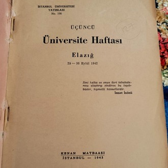 Üçüncü Üniversite Haftası Elazığ 23 - 30 Eylül 1942
