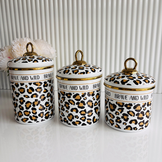 3lü leopar kavanoz