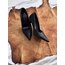 Siyah ince topuk Stiletto